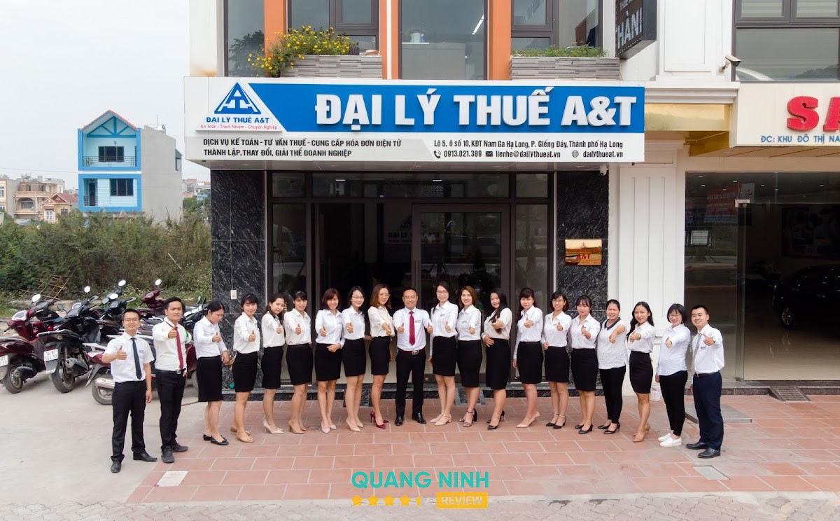 Công ty TNHH dịch vụ đại lý thuế A&T tại Lô 5, ô số 10, KĐT Nam Ga, Việt Hưng, Quảng Ninh 200000, Việt Nam